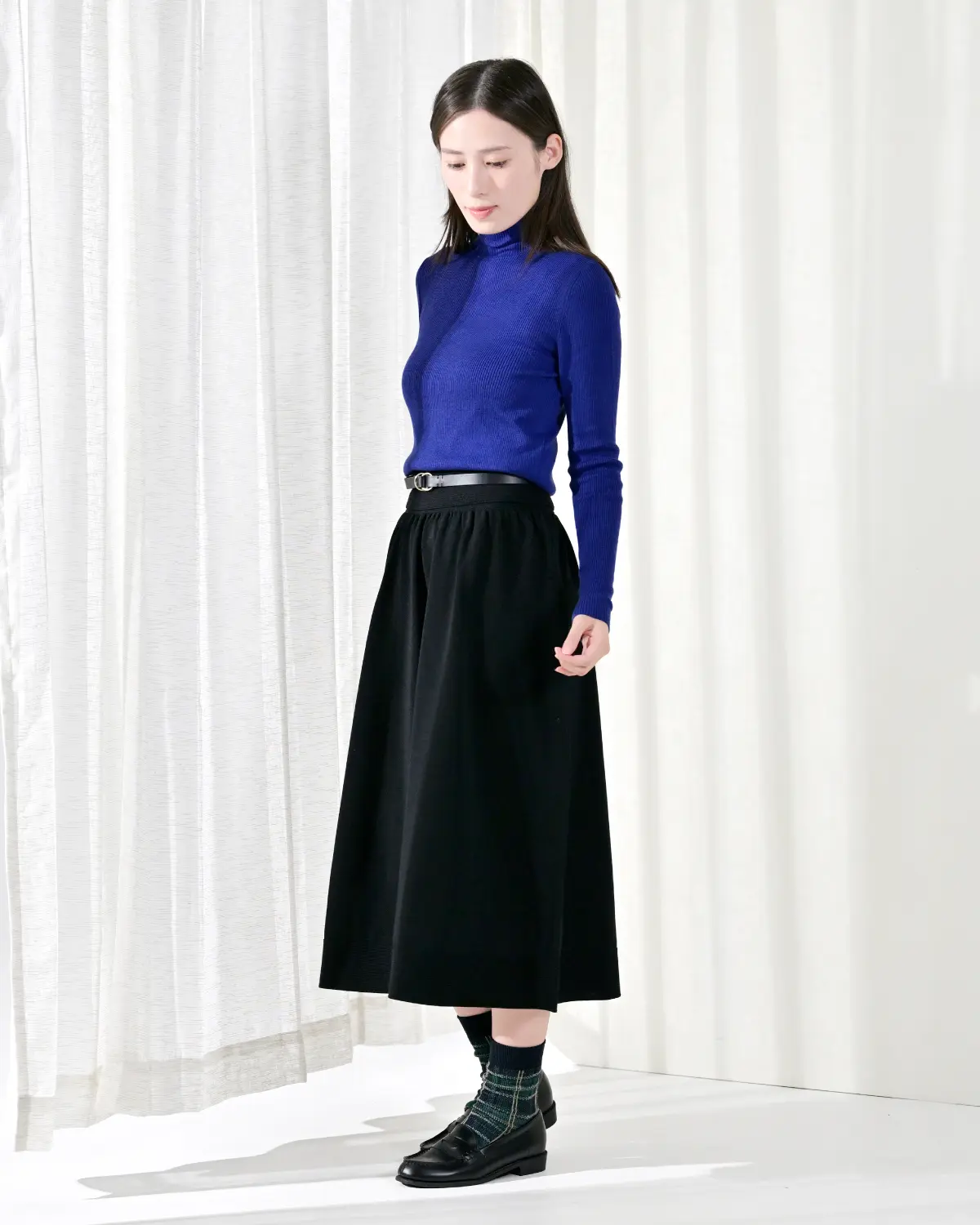 のびるニットロングスカート