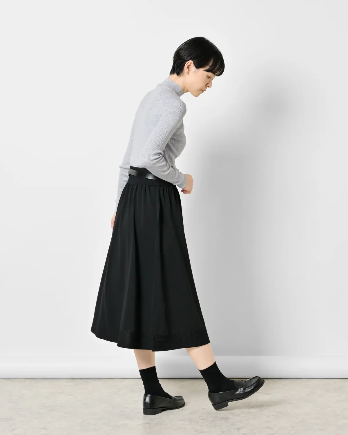 のびるニットロングスカート