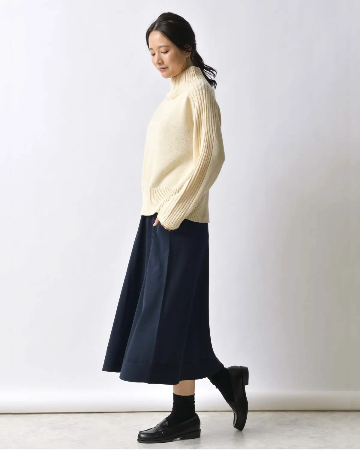 のびるニットロングスカート