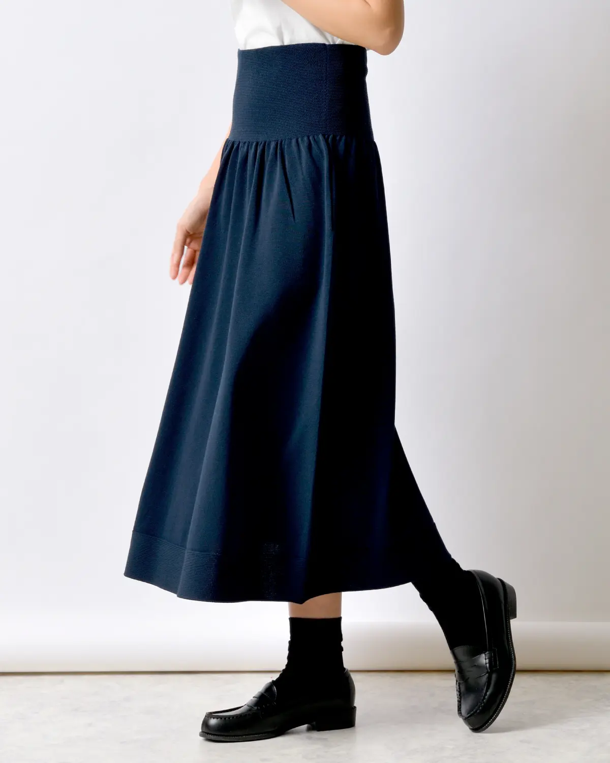 のびるニットロングスカート