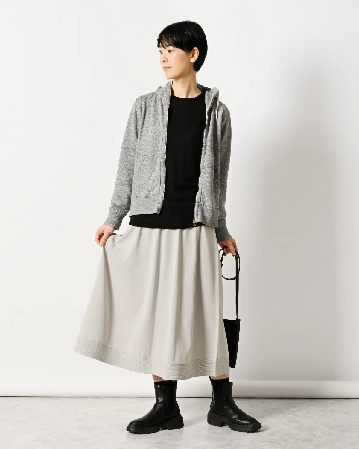 のびるニットロングスカート