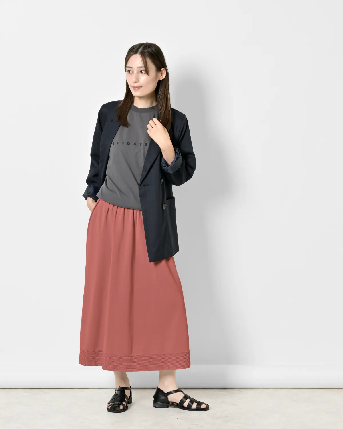 のびるニットロングスカート