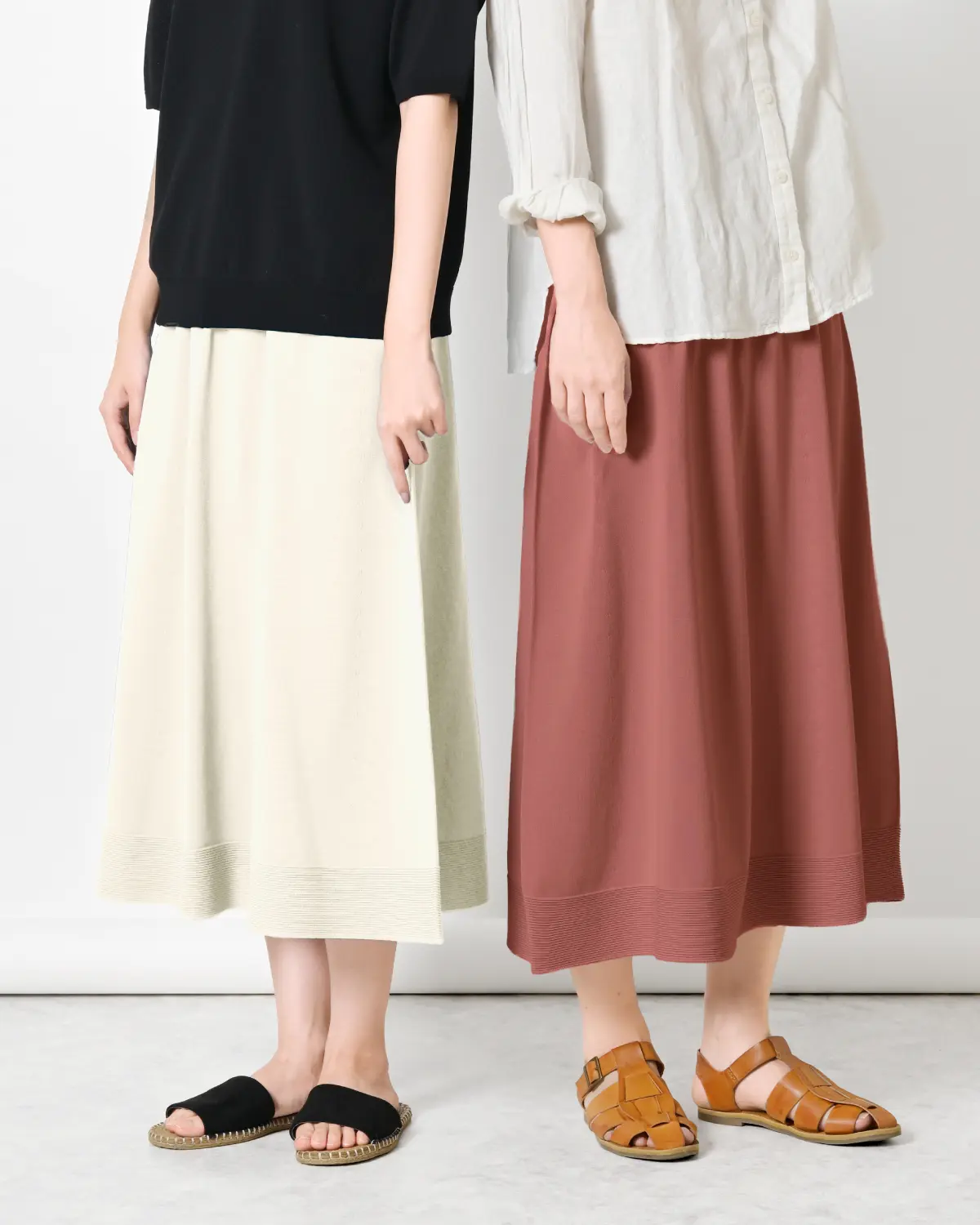 のびるニットロングスカート