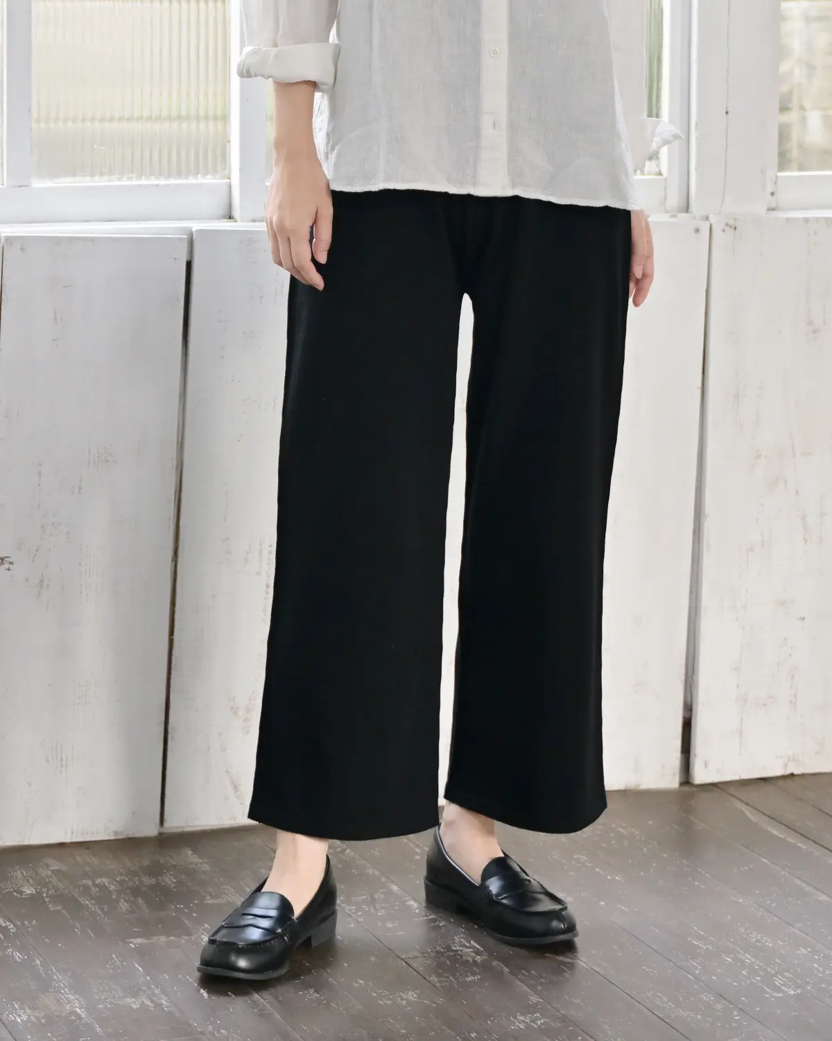 おなかをつつむ / のびるニットパンツ ワイドタイプ