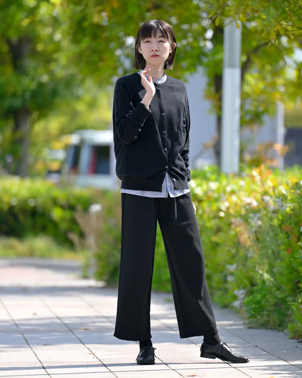 おなかをつつむ / のびるニットパンツ ワイドタイプ