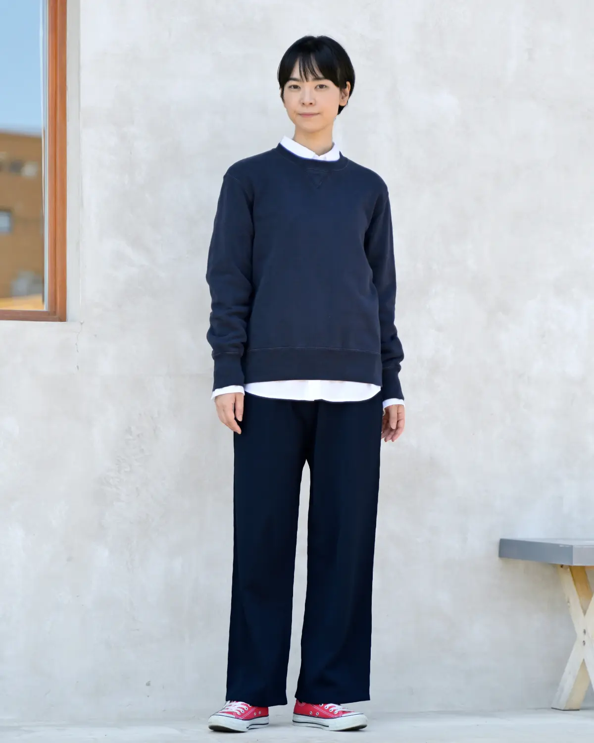 おなかをつつむ / のびるニットパンツ ワイドタイプ